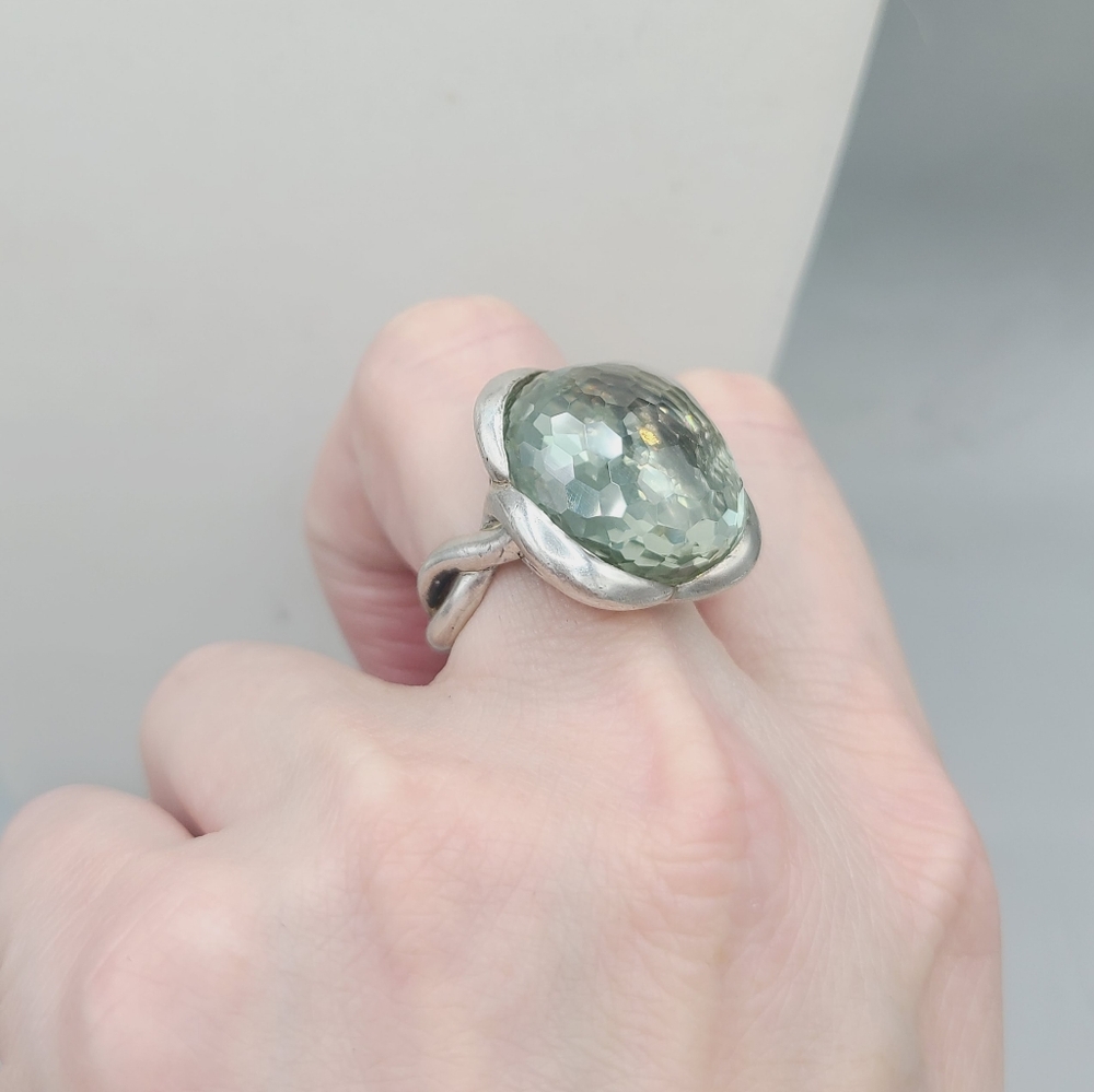 David Yurman 20mm Prasiolite Continuance Ring - Picture 6 of 10